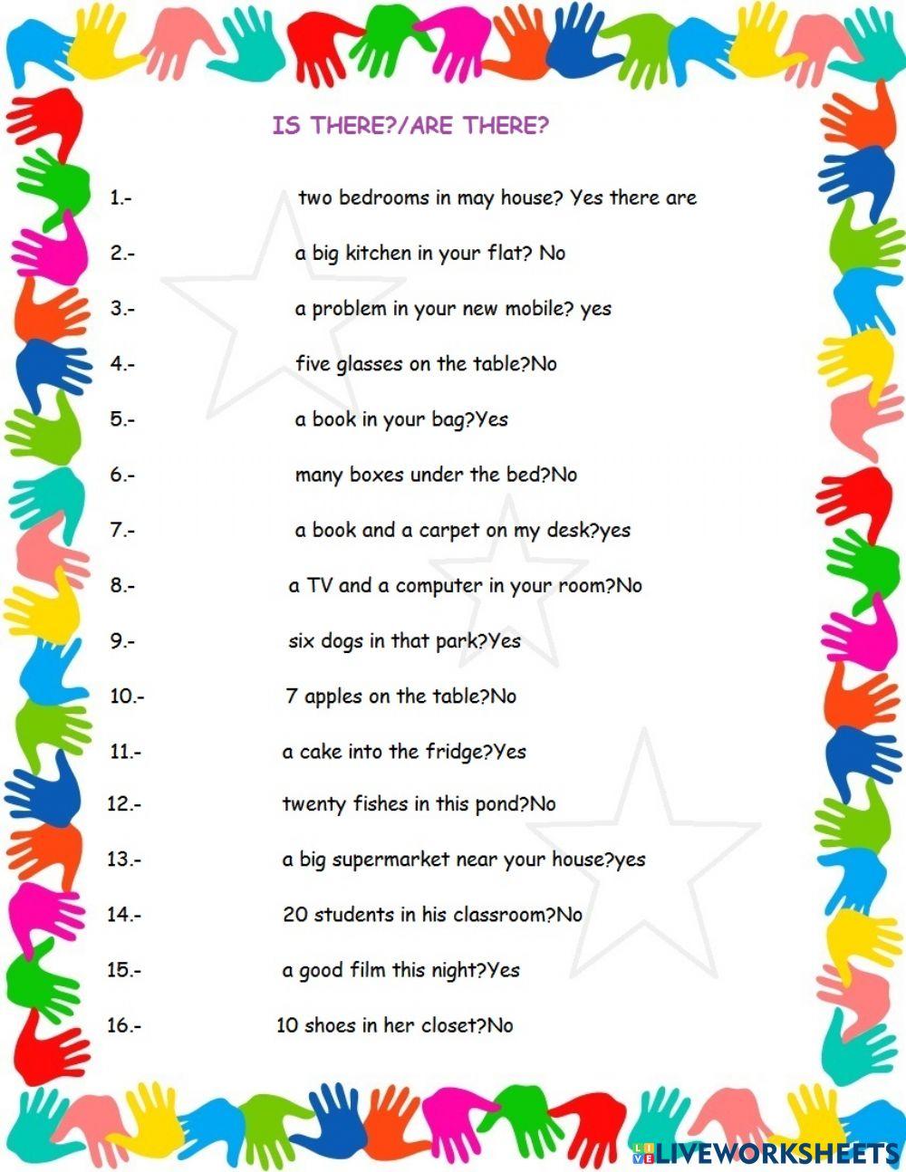 There is-there are interrogativo worksheet | Live Worksheets