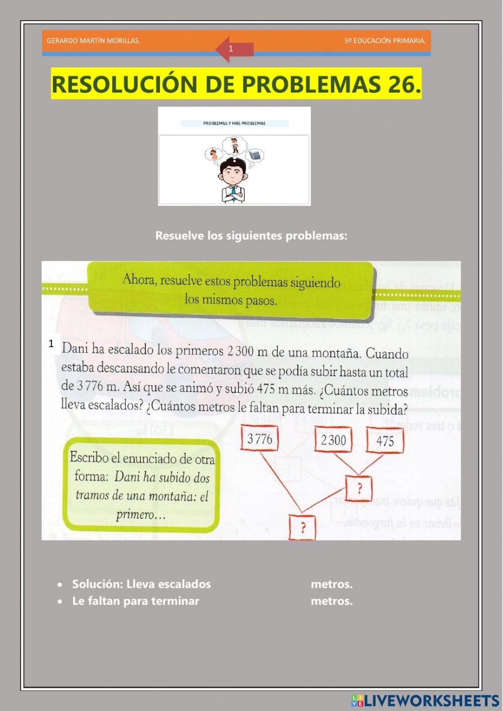 Resolución de problemas. Ficha 26.
