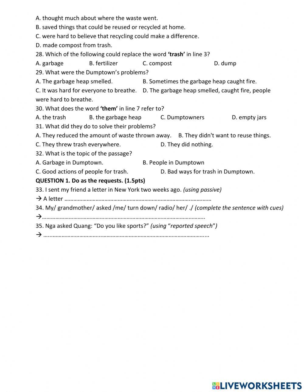 Đề hk 2 tiếng anh 8