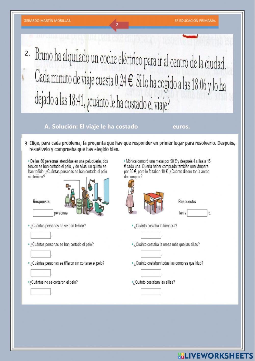 Resolución de problemas. Ficha 27.
