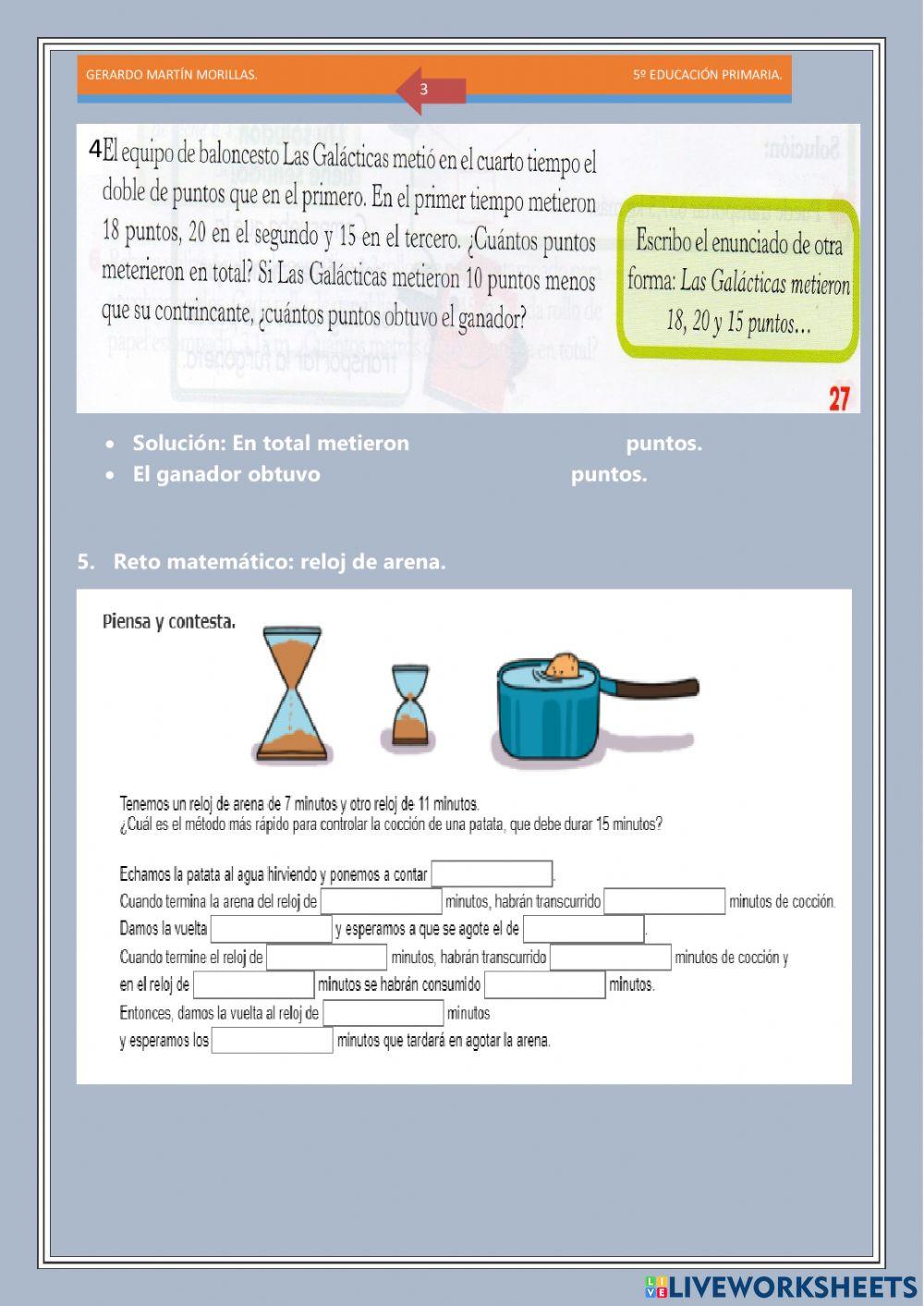 Resolución de problemas. Ficha 27.