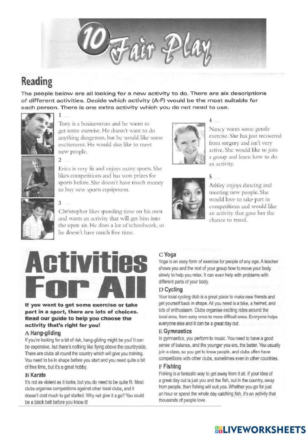 Reading: Activities for all