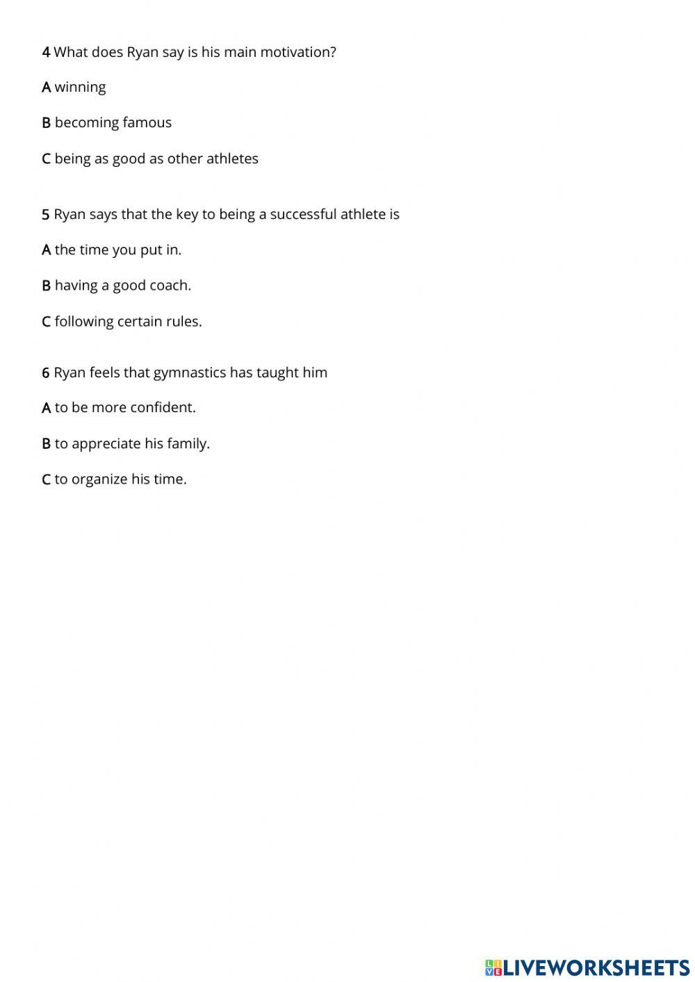 Listen to a gymnastic