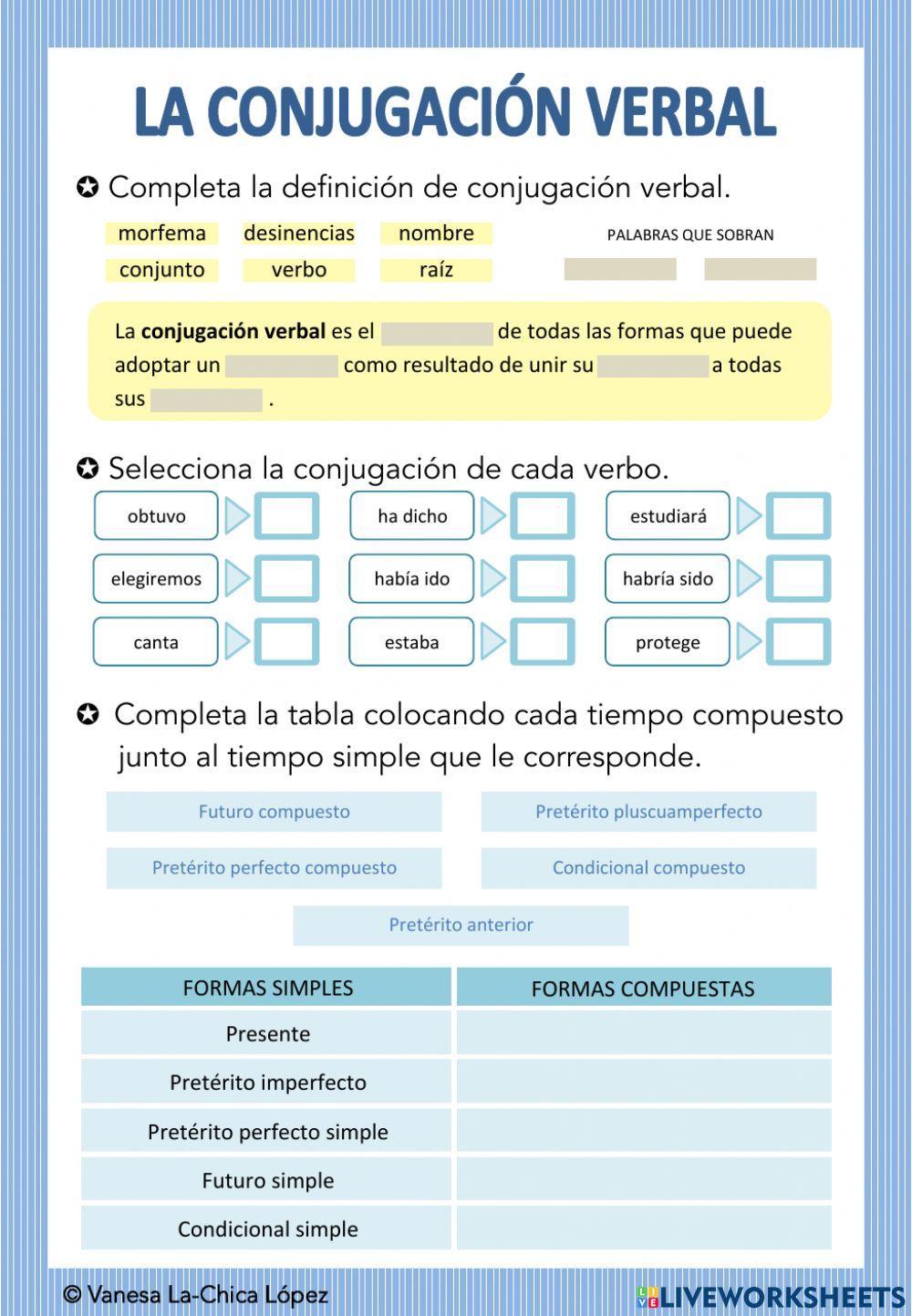 La conjucación verbal