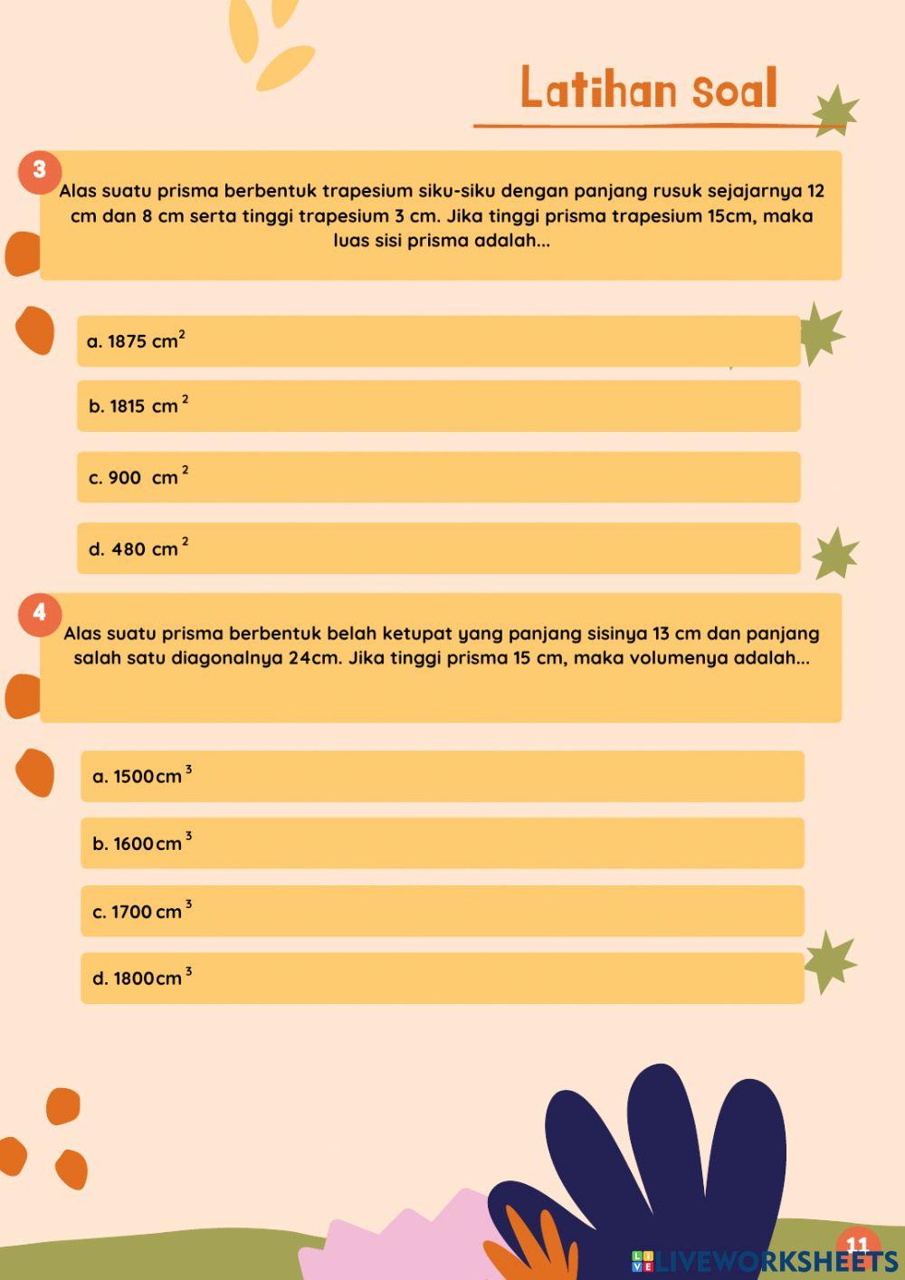 Latihan soal prisma