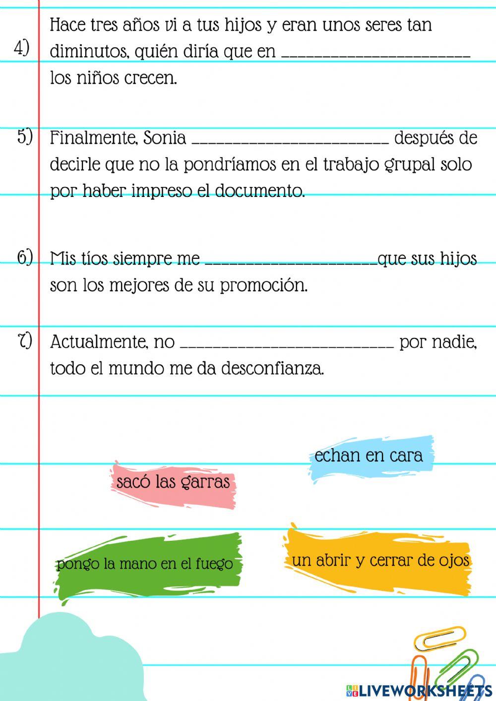 Locuciones idiomáticas