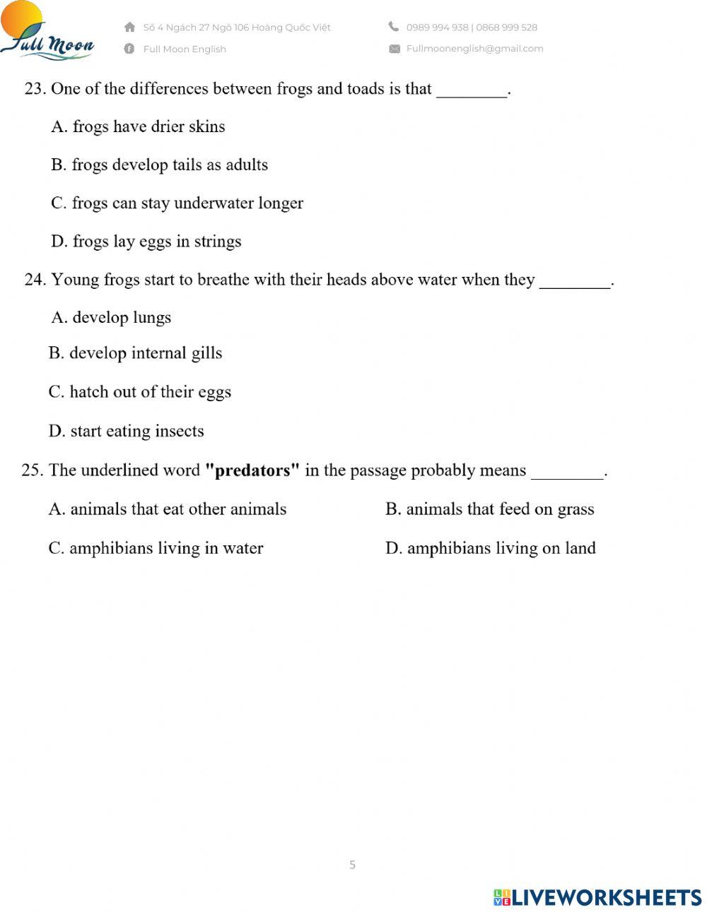 Đề thi vào 10. Practice Test 14