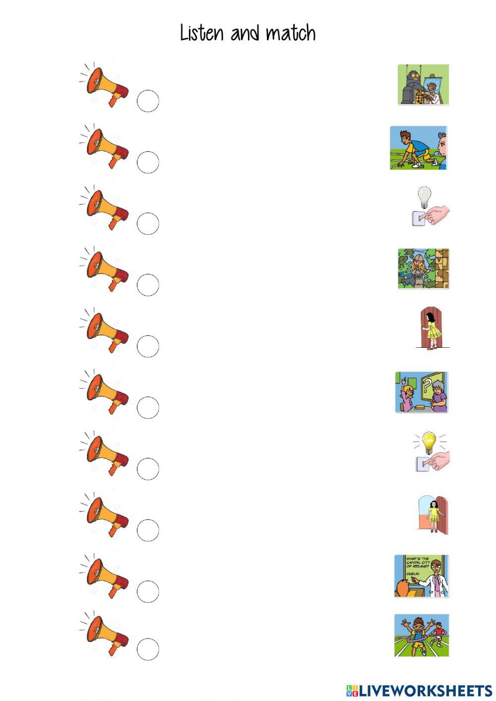 Listen and match regular verbs past simple 1