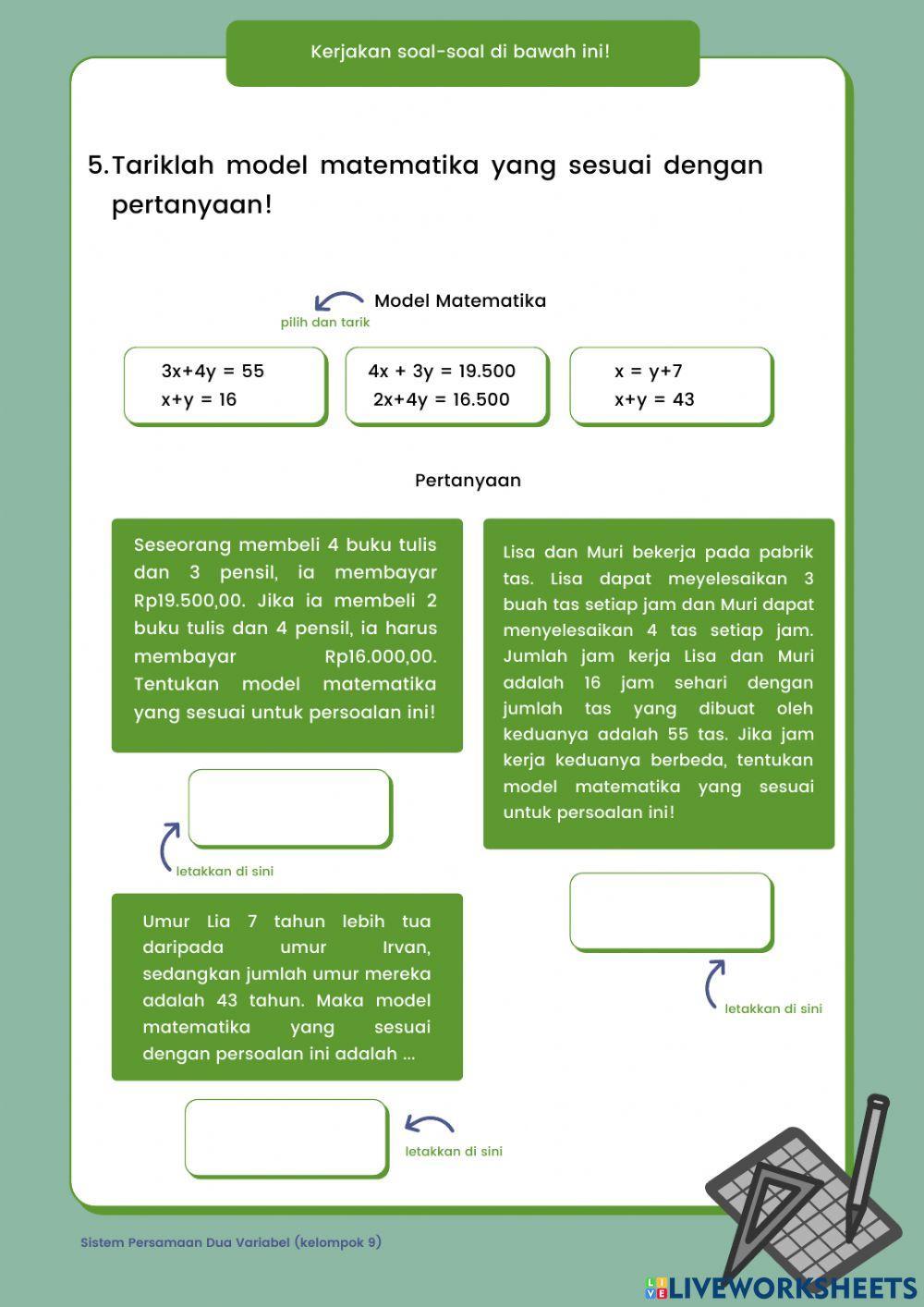 Sistem Persamaan Linear Dua Variabel