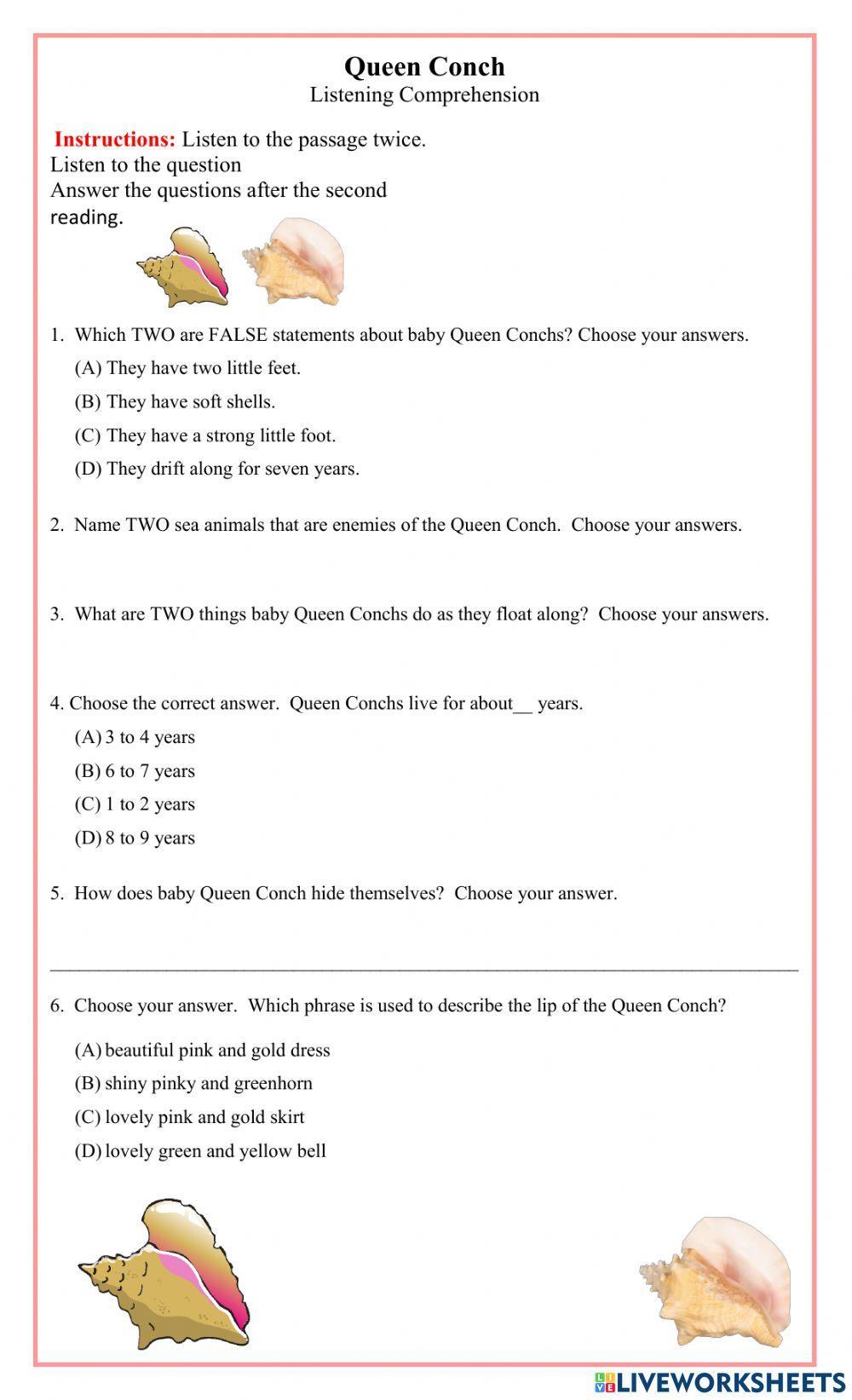 Queen Conch - Listening Comprehension