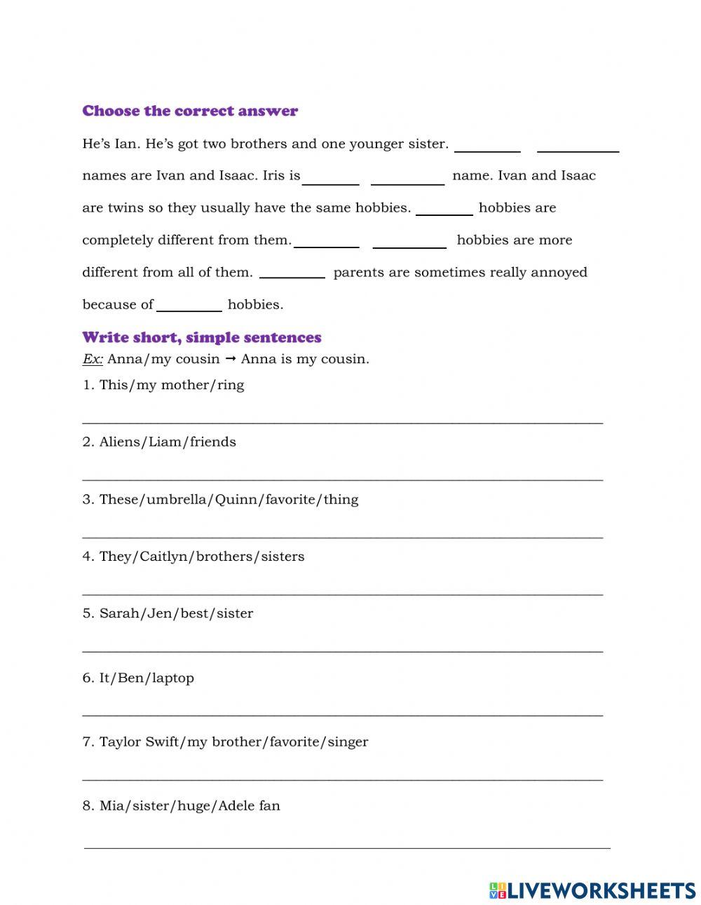 Possessive adjectives and 's