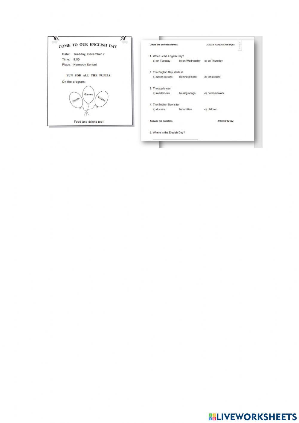 Reading - Practice worksheet | Live Worksheets