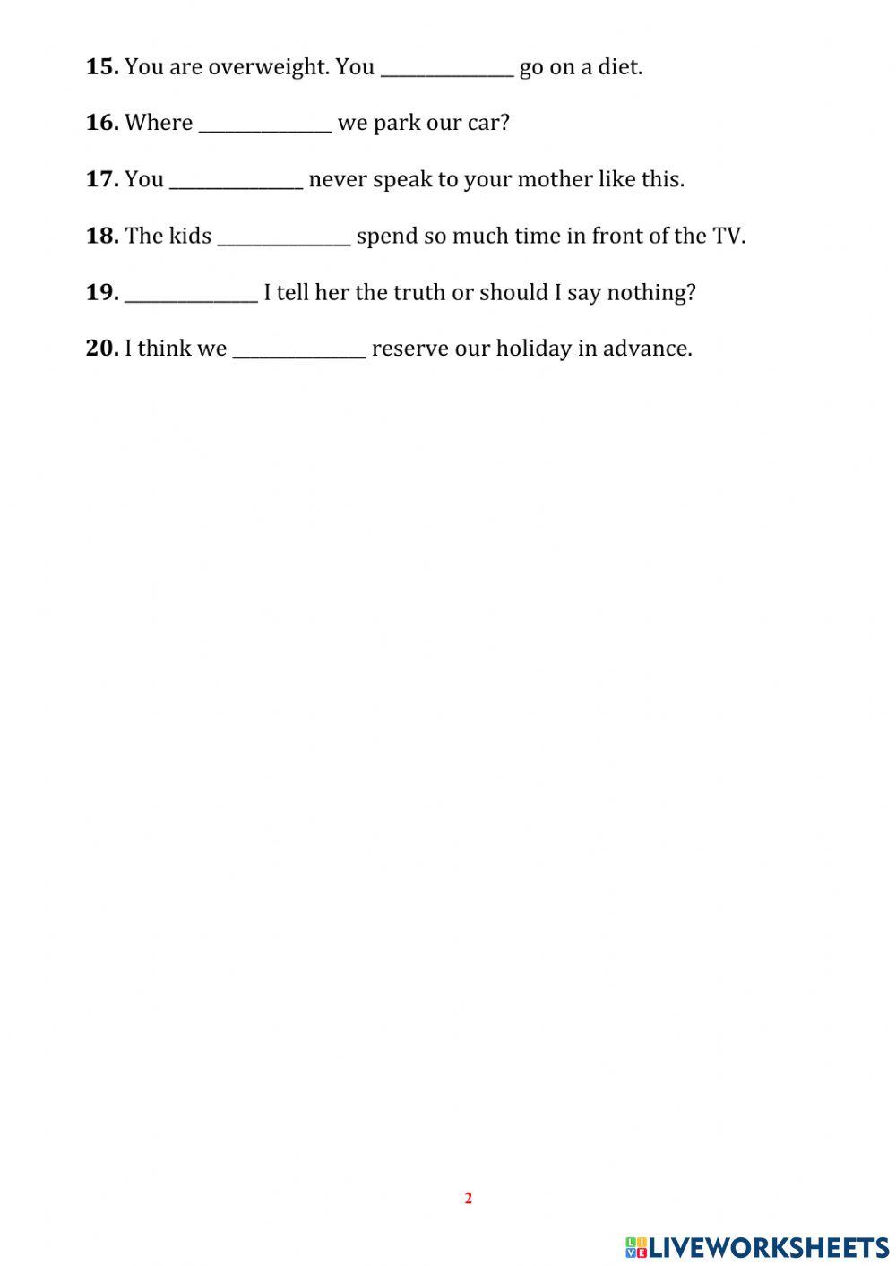 Smart world 6 UNIT 8 SHOULD SHOULDN'T