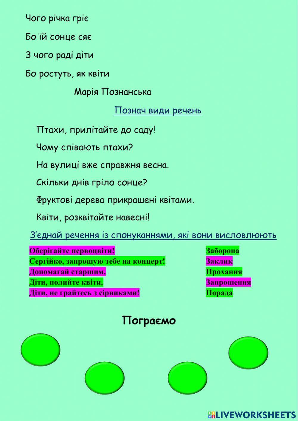 Українська мова. Речення