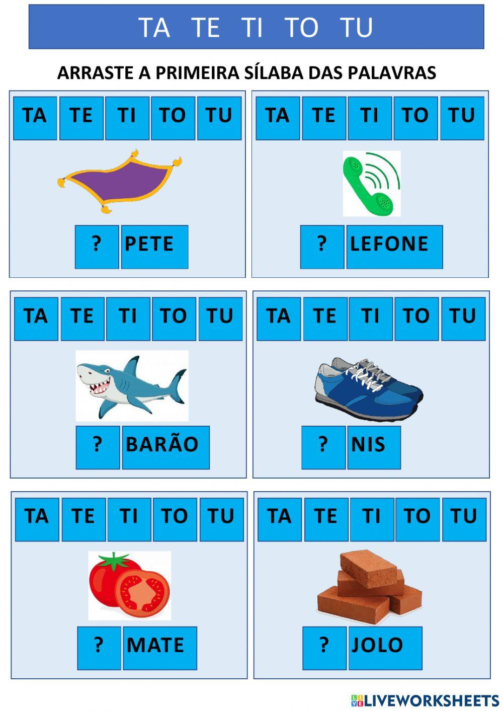 Letra t arrastando a primeira sílaba