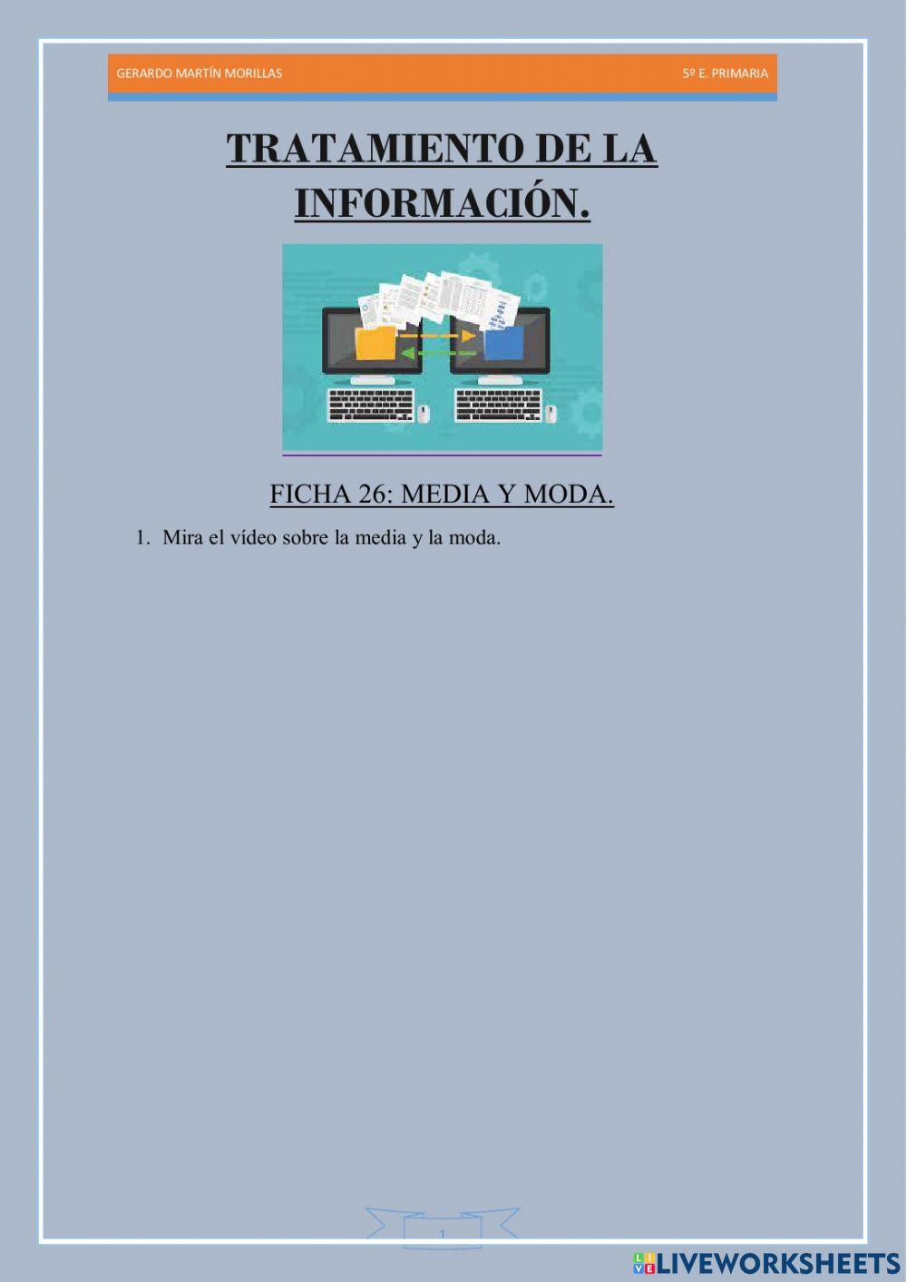 Tratamiento de la información. Ficha 26.
