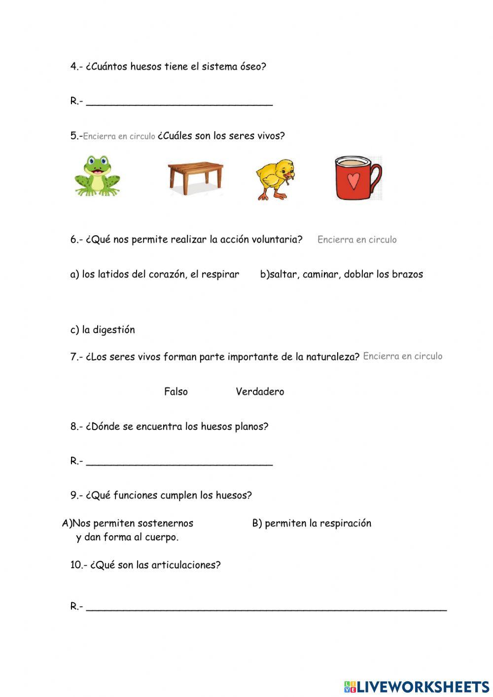Evaluación Ciencias naturales 1er trimestre