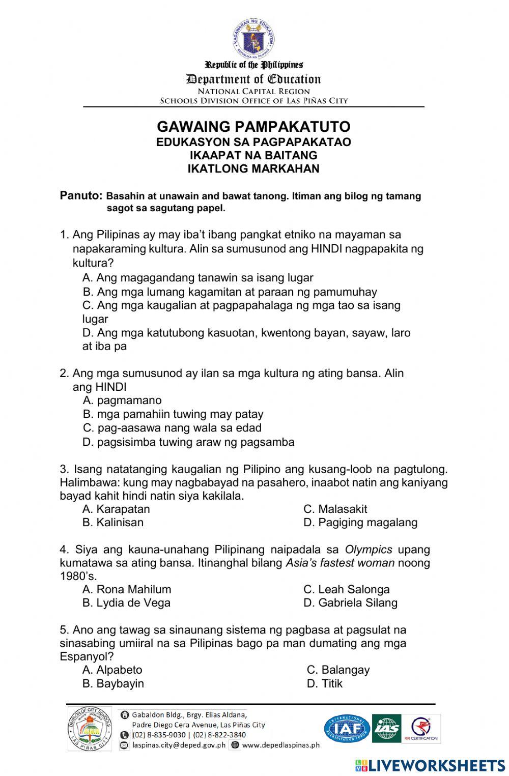 3rd periodic test in esp 3rd periodic test in esp