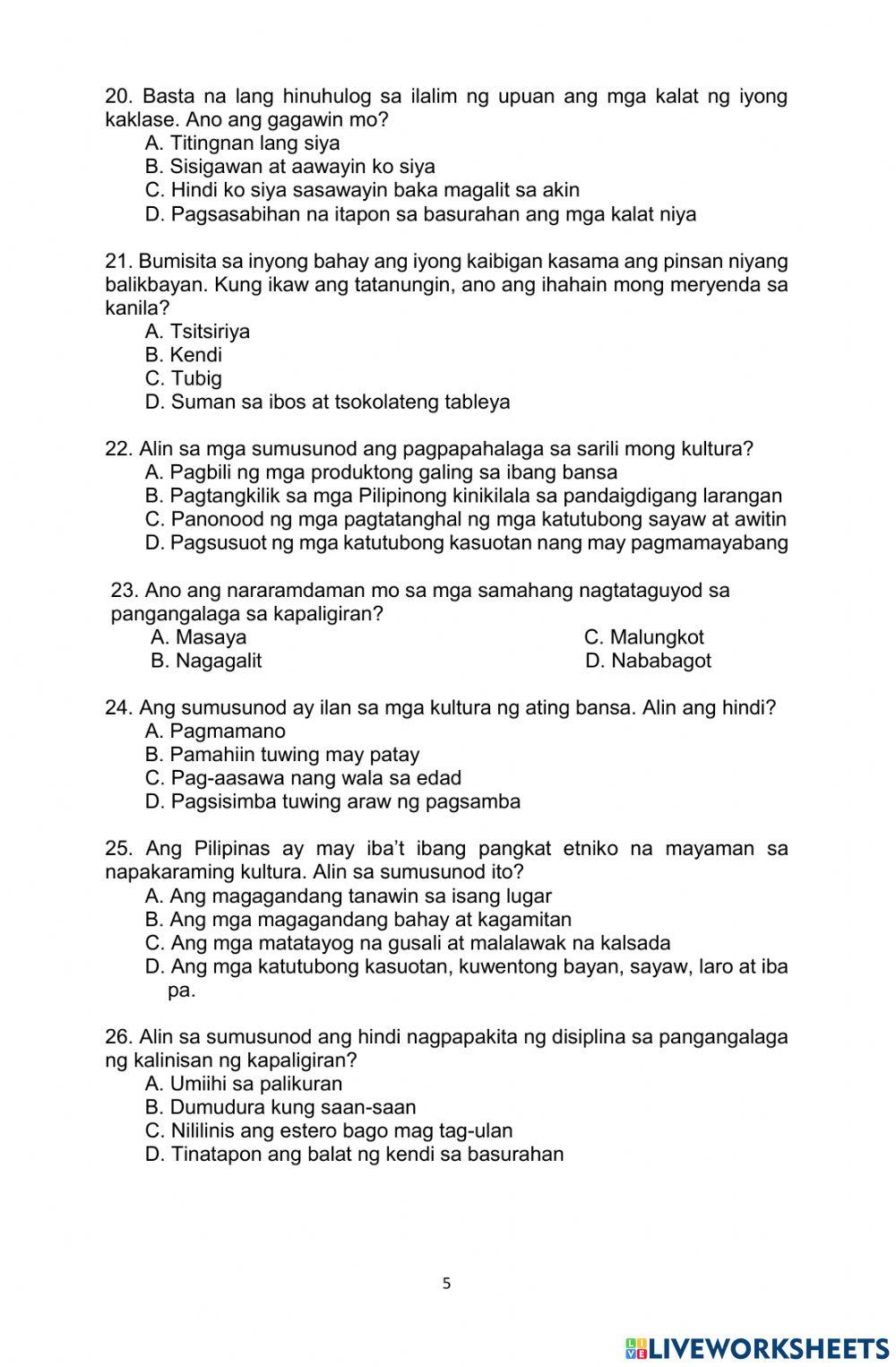 3rd periodic test in esp