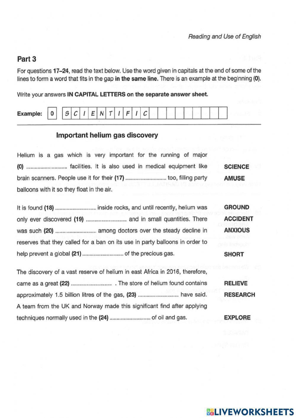 B2 FCE part 1,2,3,4 and 5