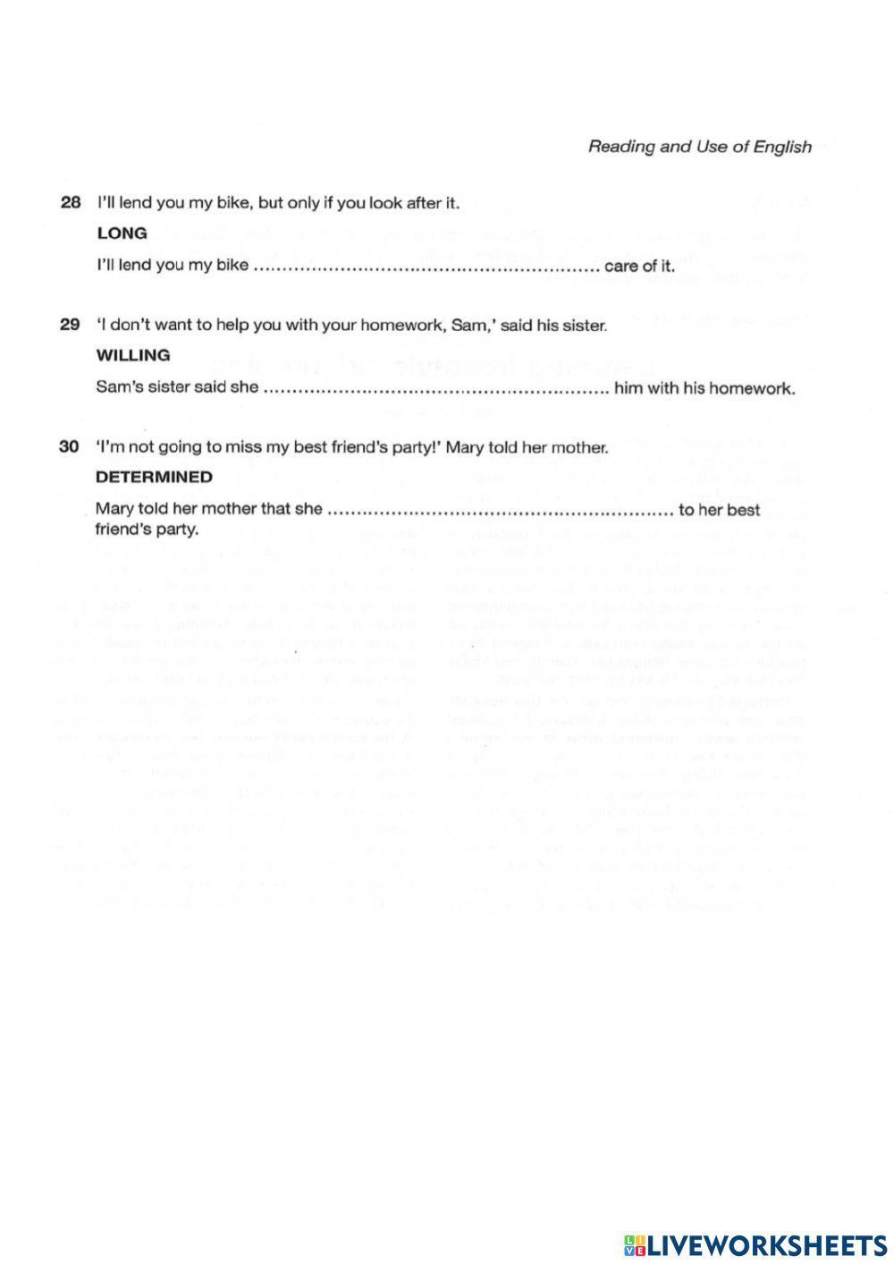 B2 FCE part 1,2,3,4 and 5