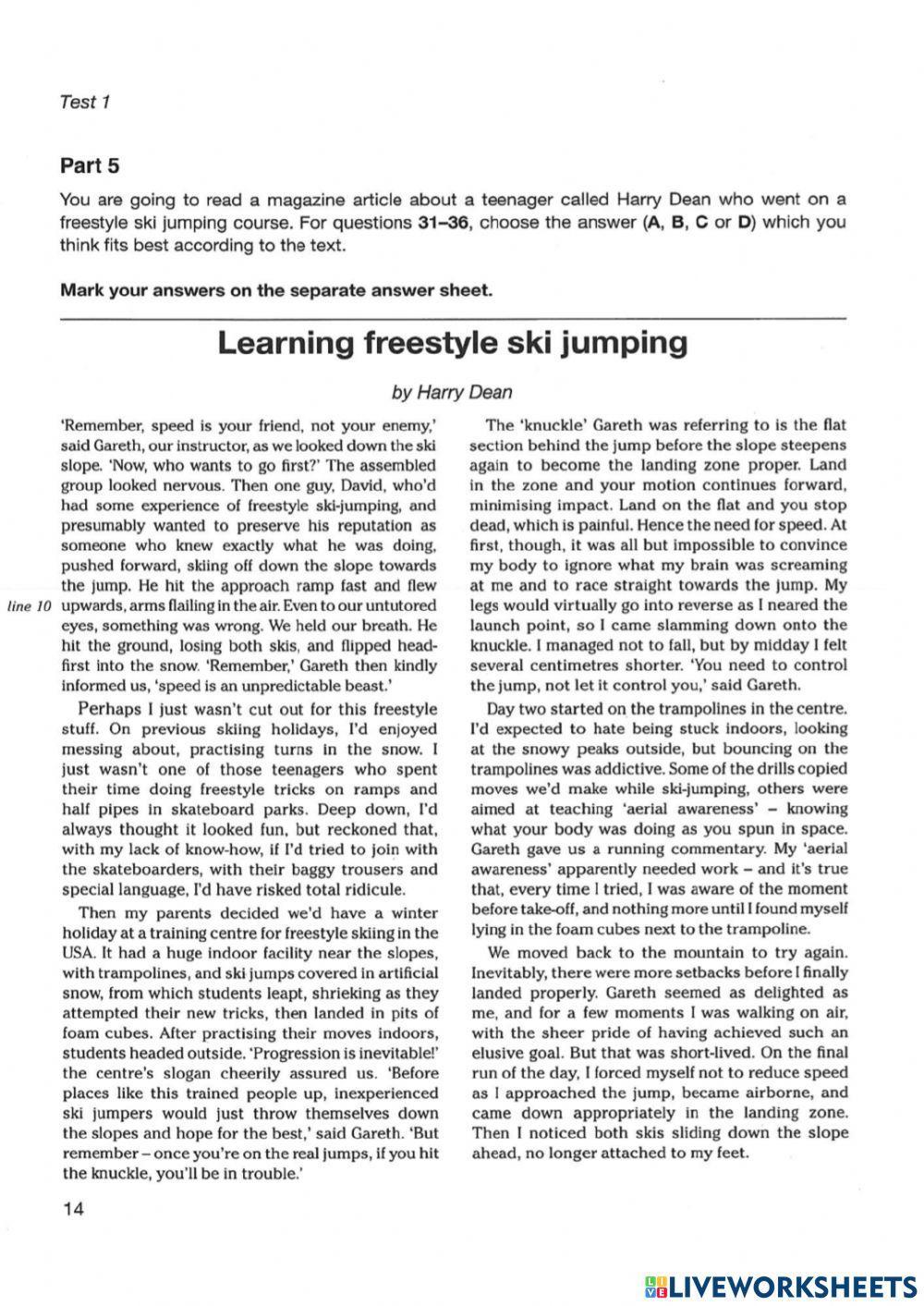 B2 FCE part 1,2,3,4 and 5