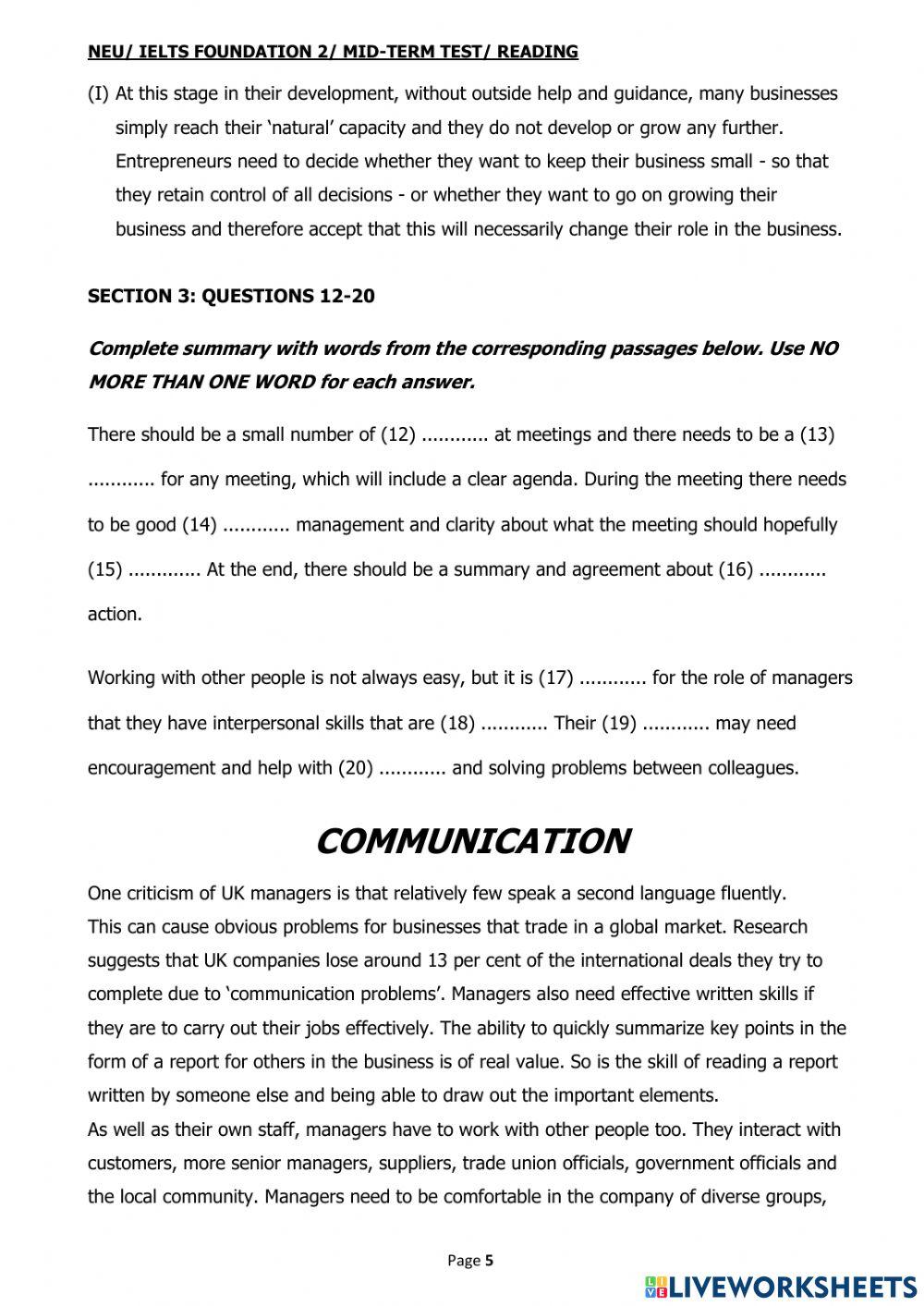 Ielts f2 reading midterm