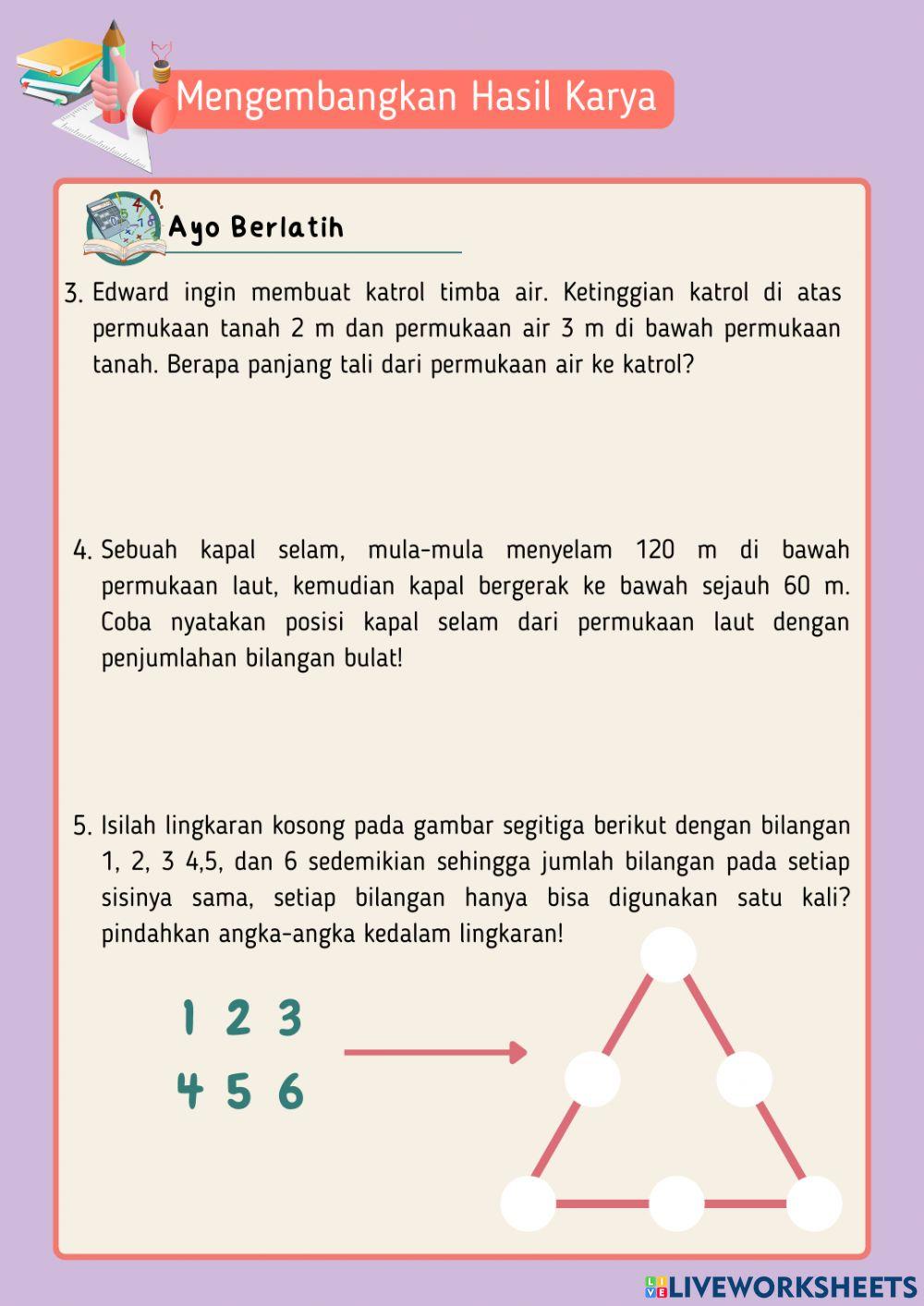 LKPD Operasi Penjumlahan Bilangan Bulat