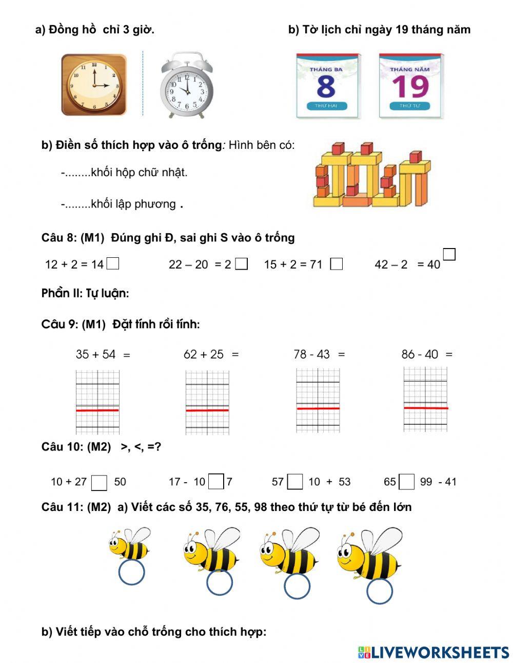 Đề 1- Toán 1 -HK2