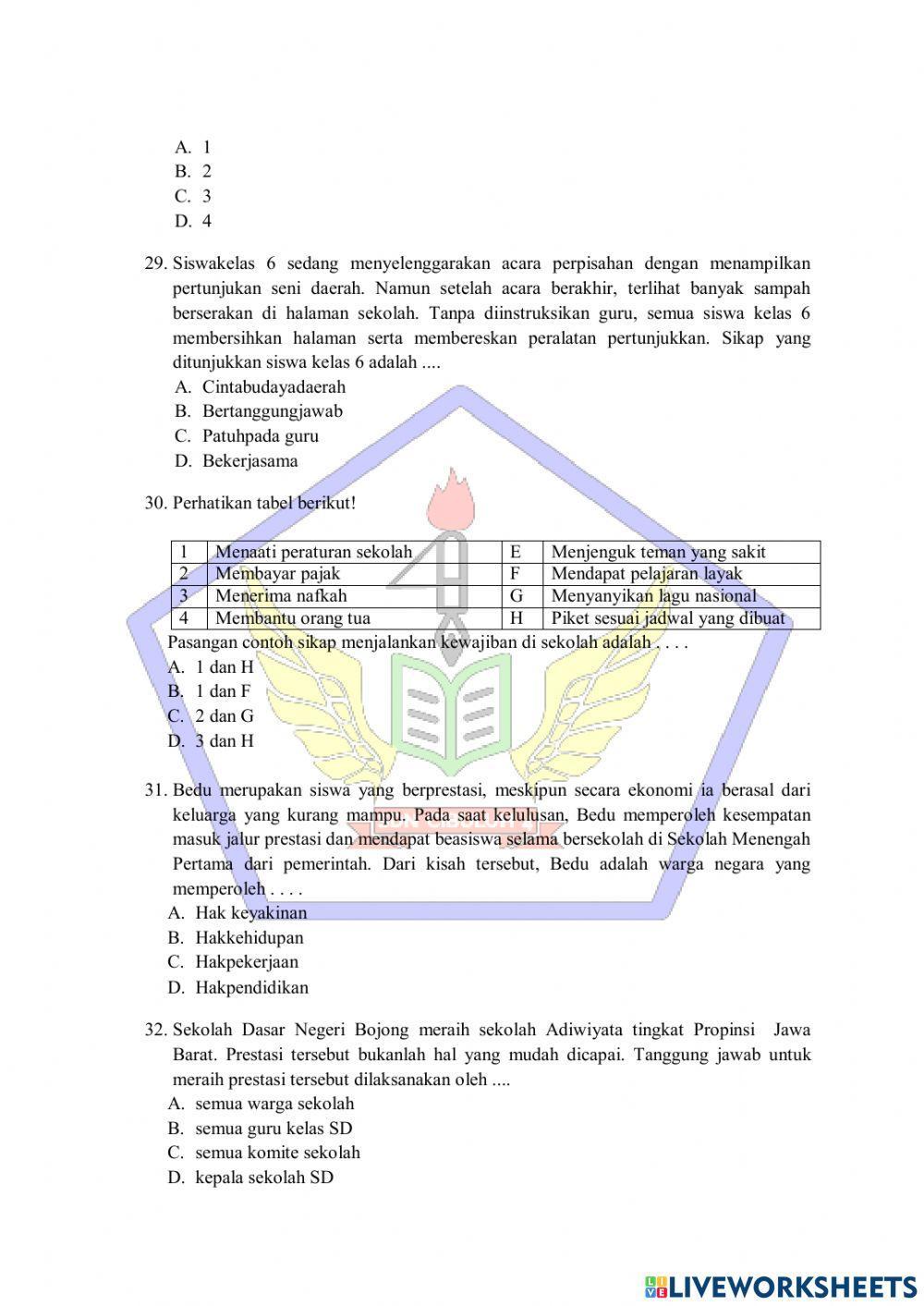 Try Out Ujian Sekolah PPKn
