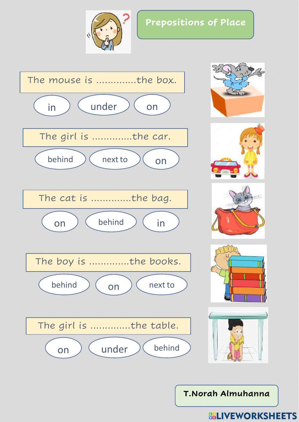 Prepositions of Place