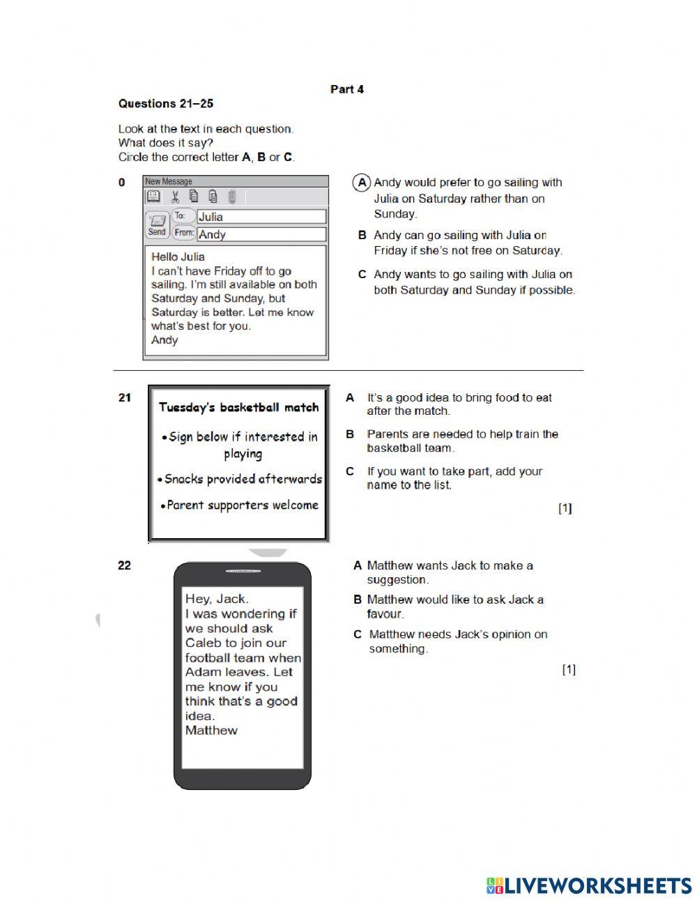 20.04.22- Gold A2, A2+- KET Practice (Part 1)