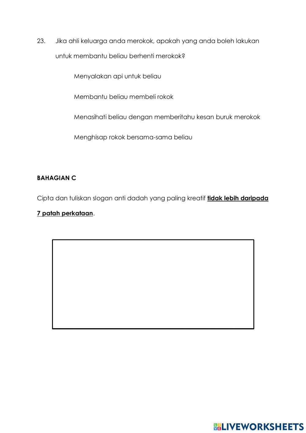 Kuiz anti dadah 2022