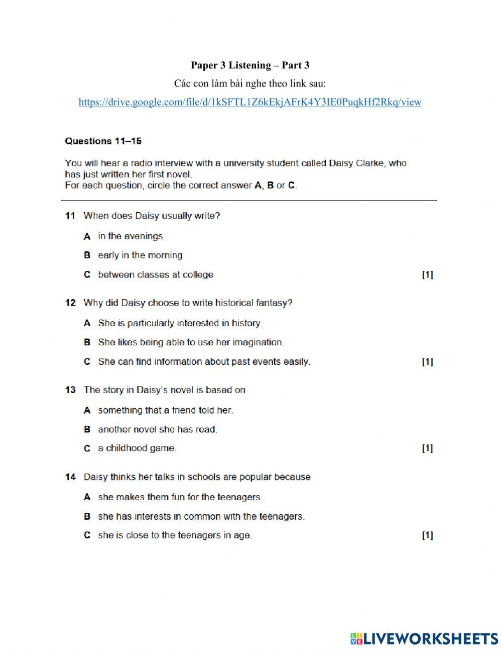 20.04.22-Gold A2, A2+-KET Practice (part 2)
