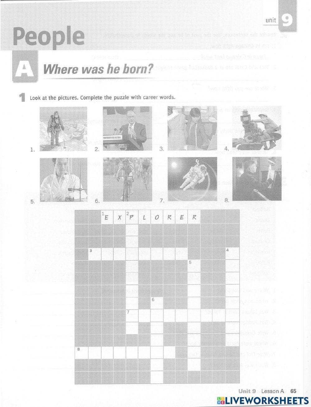 Unit 9 lesson a Where was he born