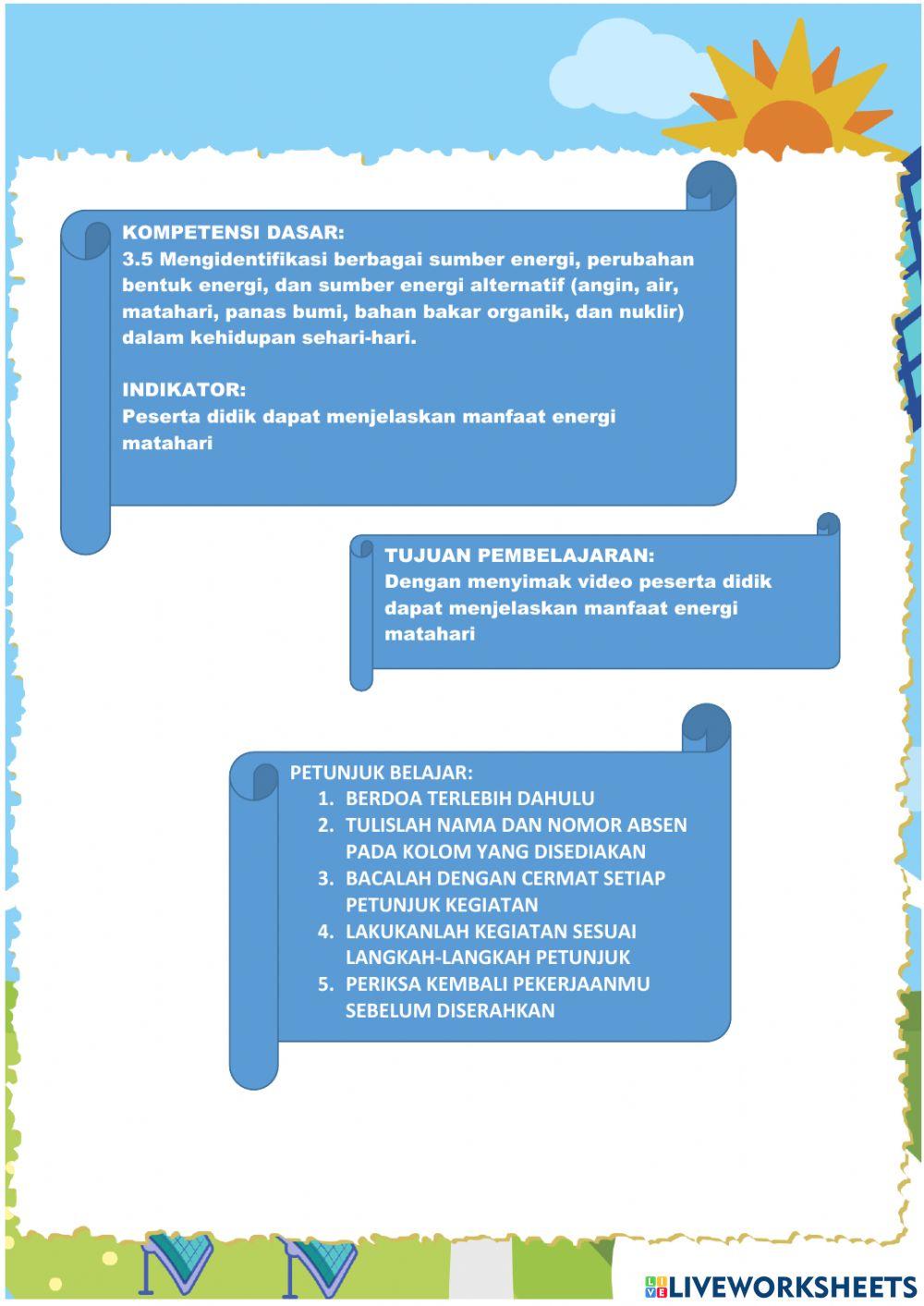 Sumber energi matahari