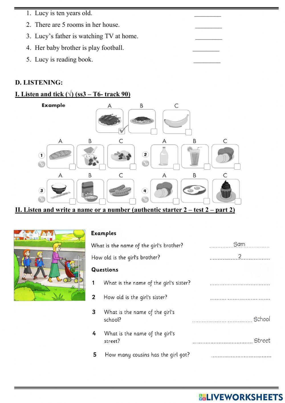 Semester assessment test - grade 3 -  level 1