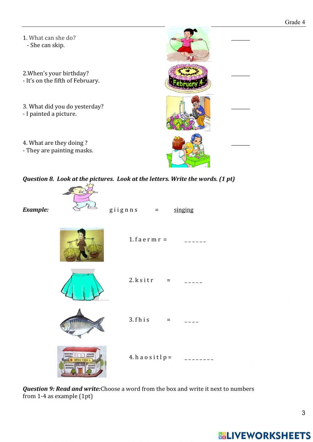 2nd Term Test Grade 4- 2