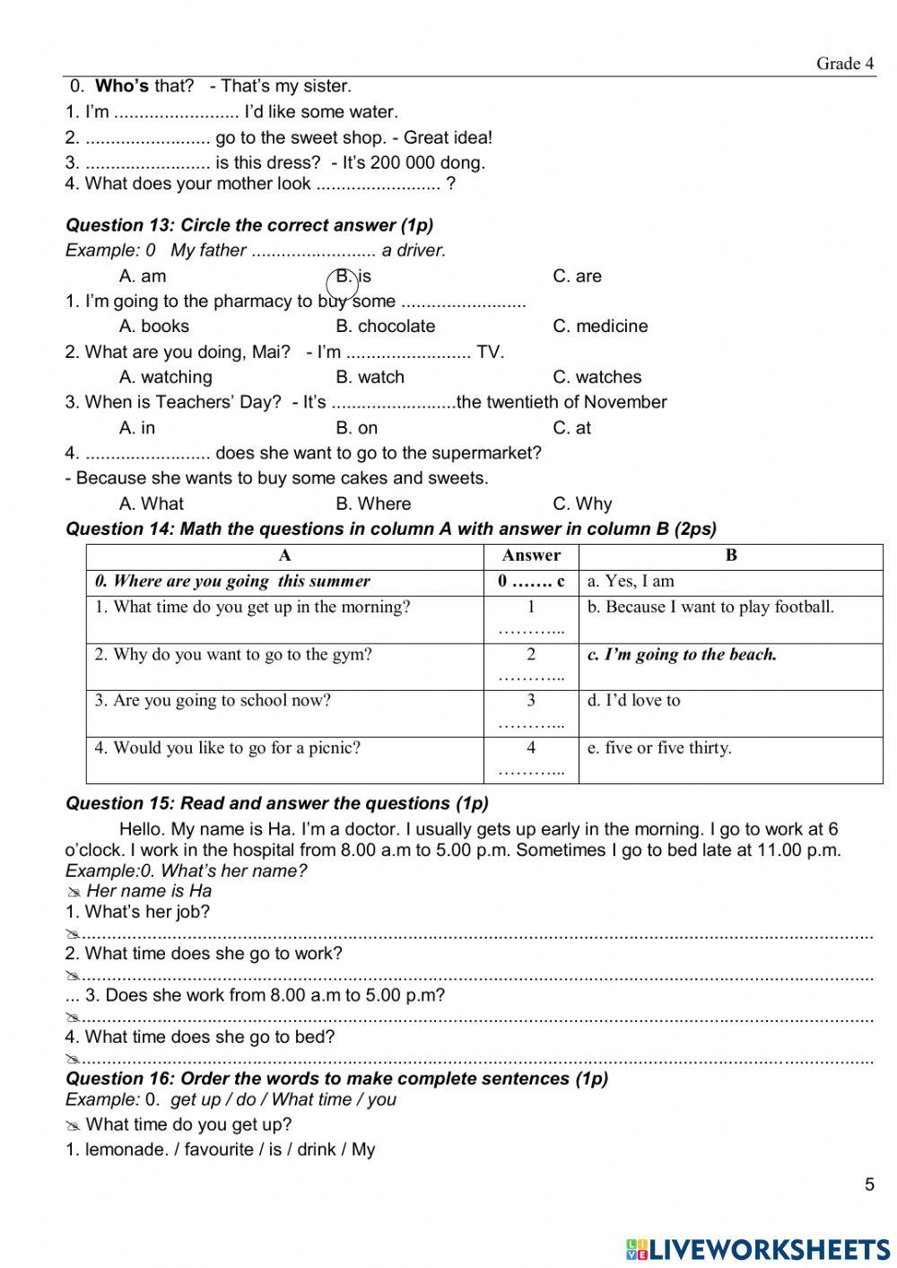 2nd Term Test Grade 4- 2