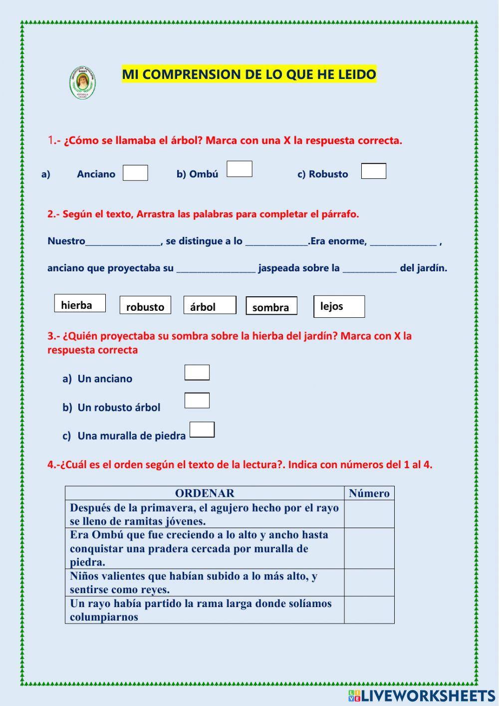 Lectura y Comprensión lectora