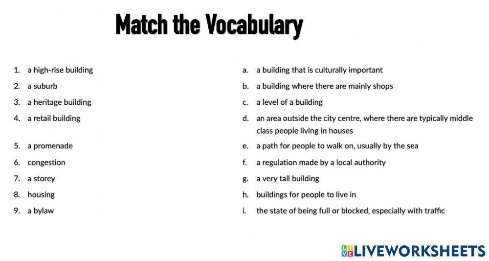 Vocabulary for Architects