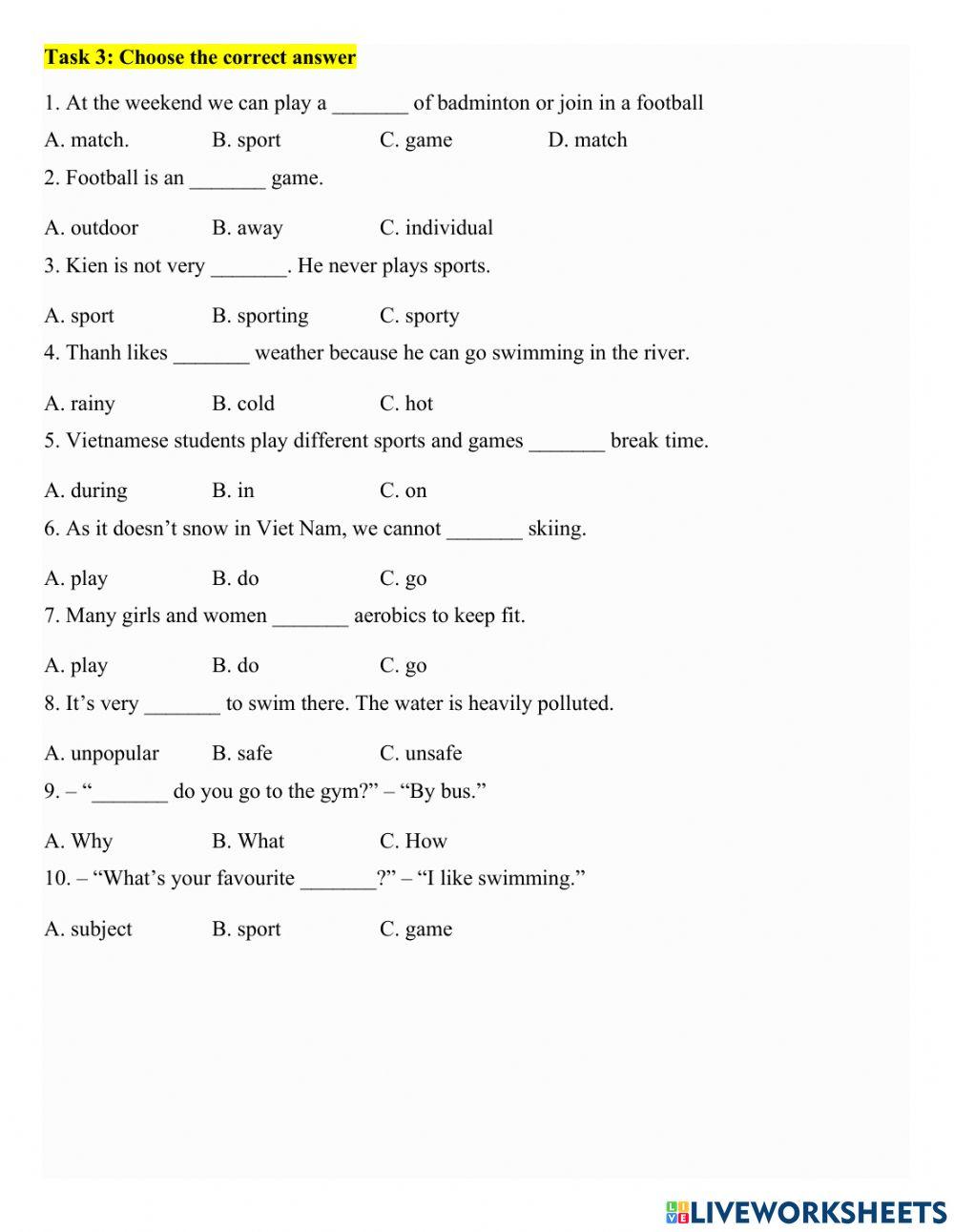 Review unit 8 - grade 6