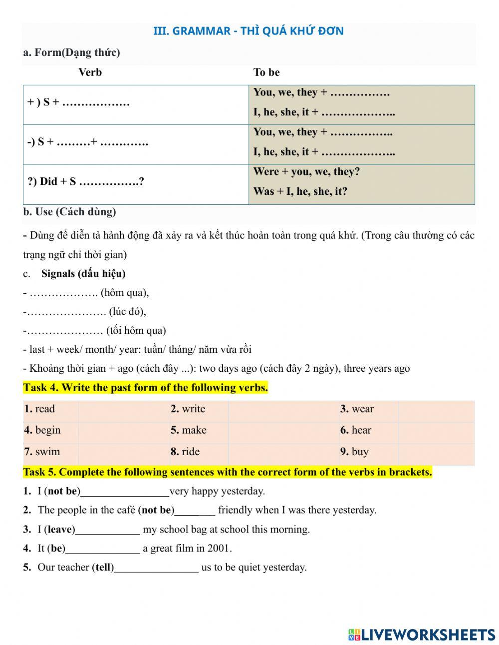 Review unit 8 - grade 6