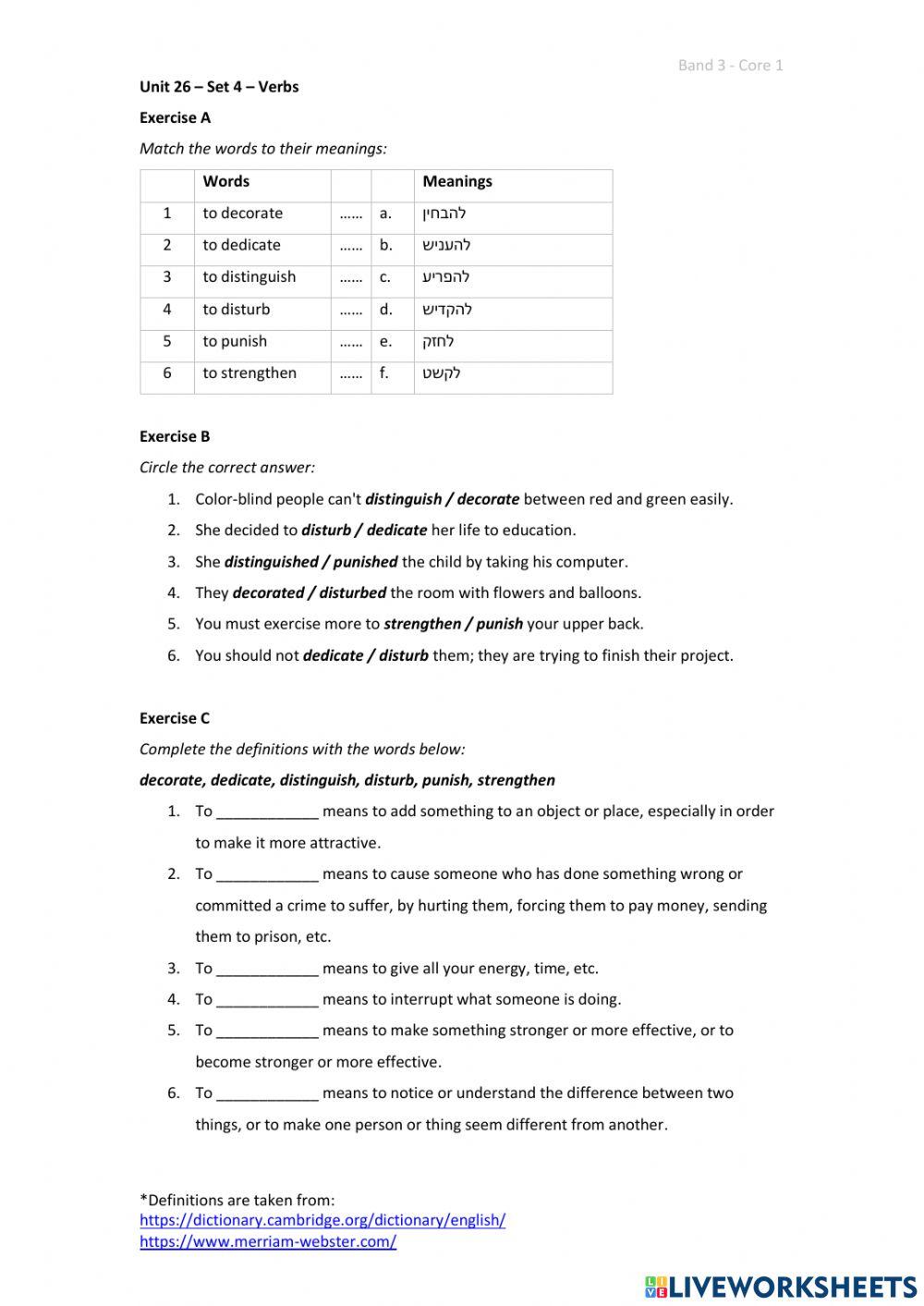 Band 3 (Core 1) - Unit 26 - Set 4