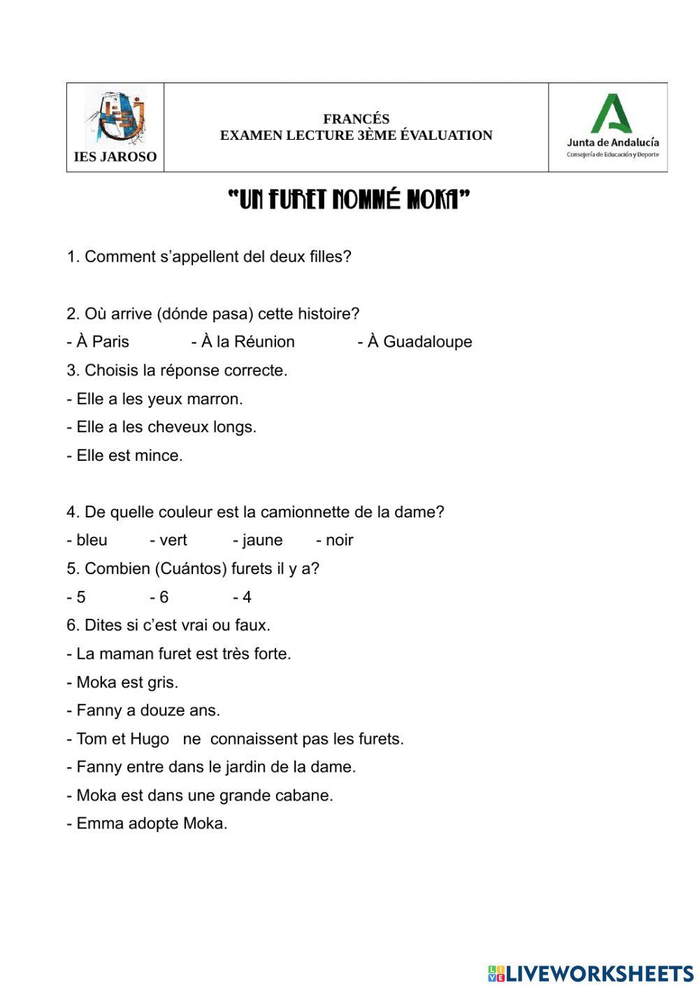 Lecture: Un furet nommé Moka