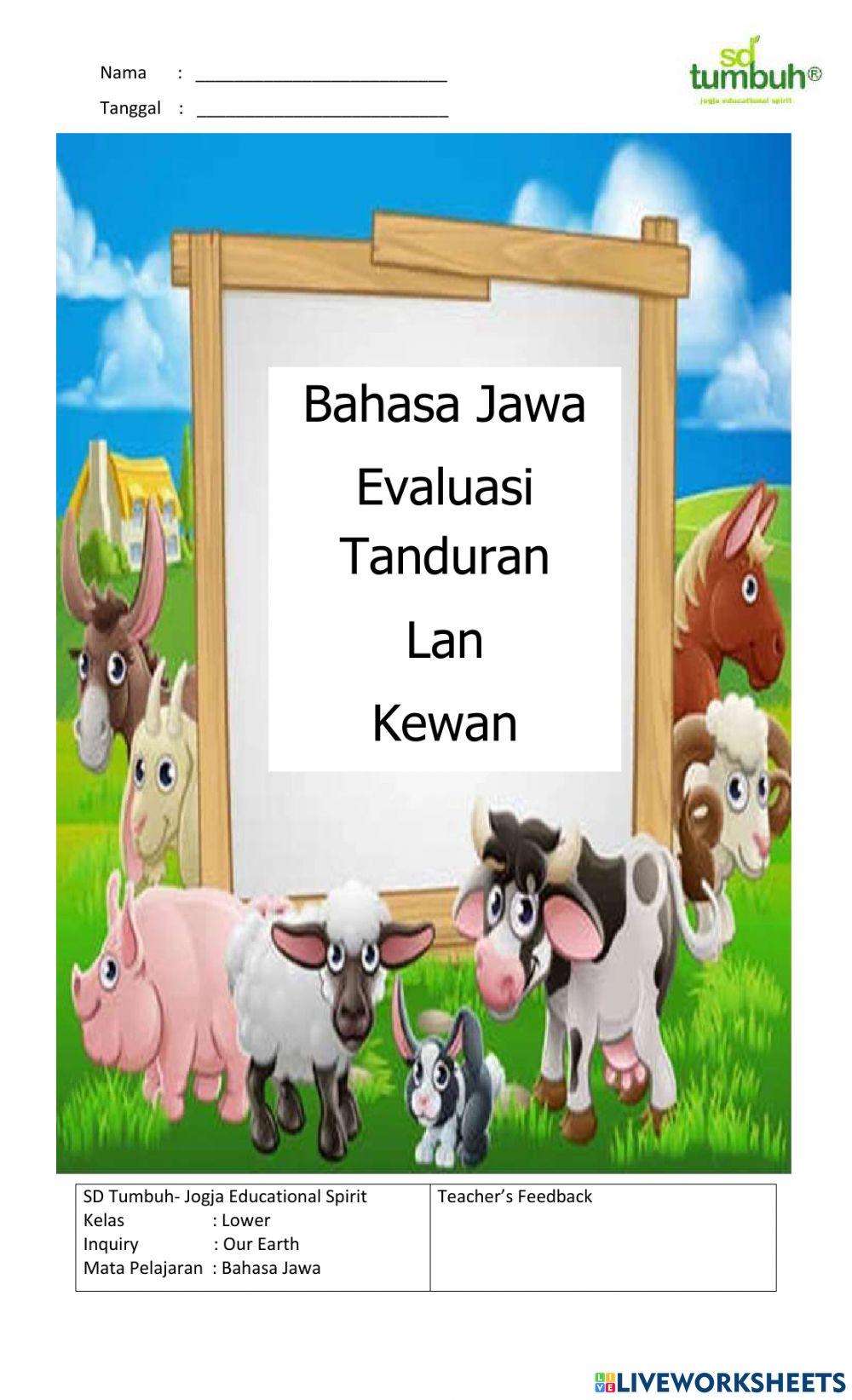 Bahasa Jawa-Evaluasi Kewan lan Tanduran-B