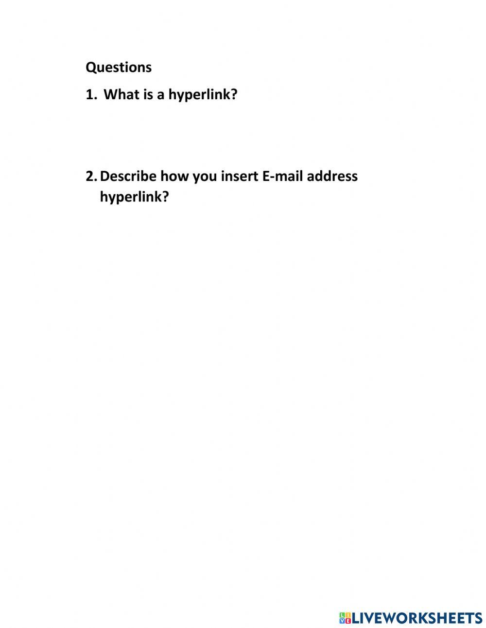Lesson 6 Working with Hyperlinks