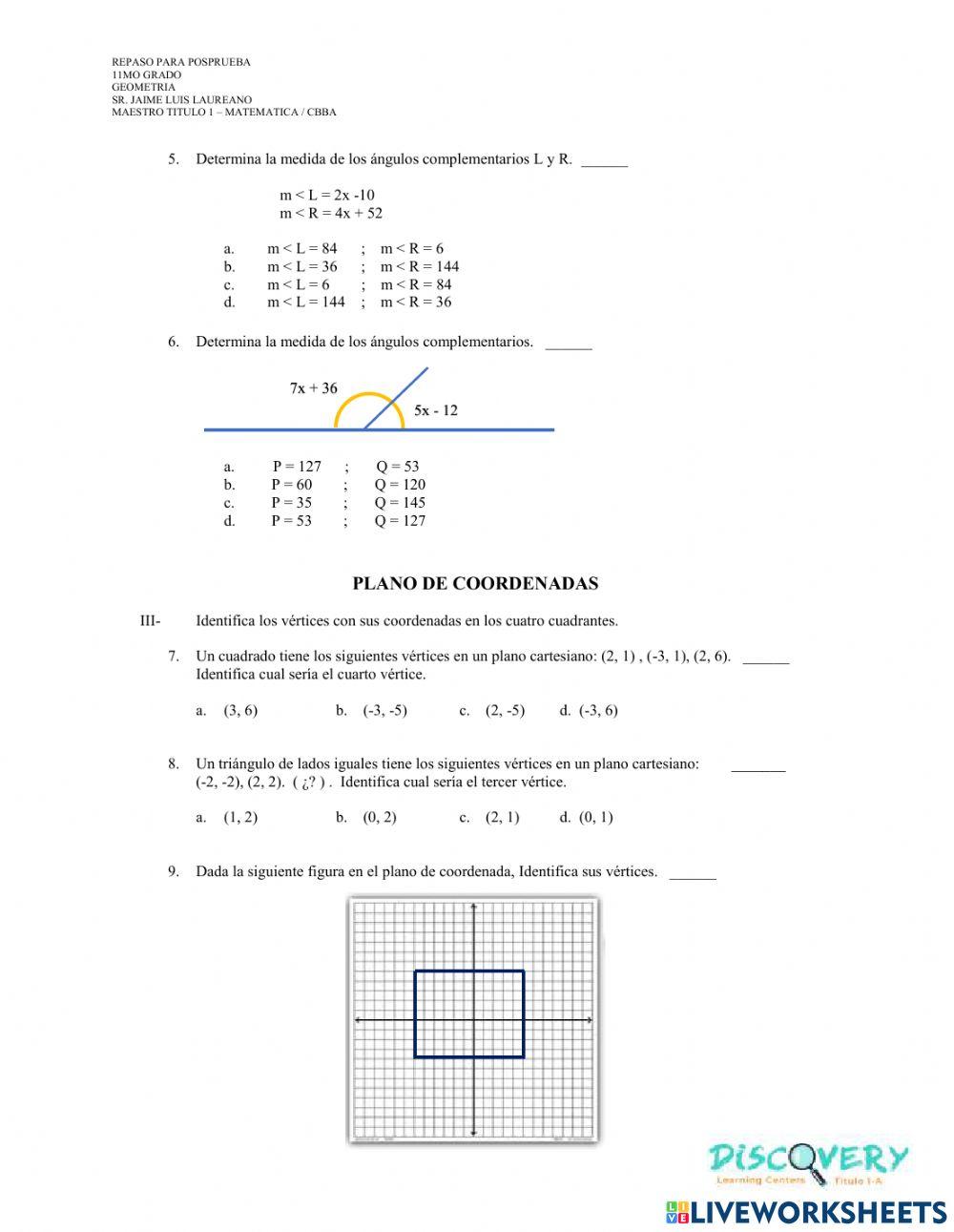 Repaso Criterios 11mo Grado - Geometria