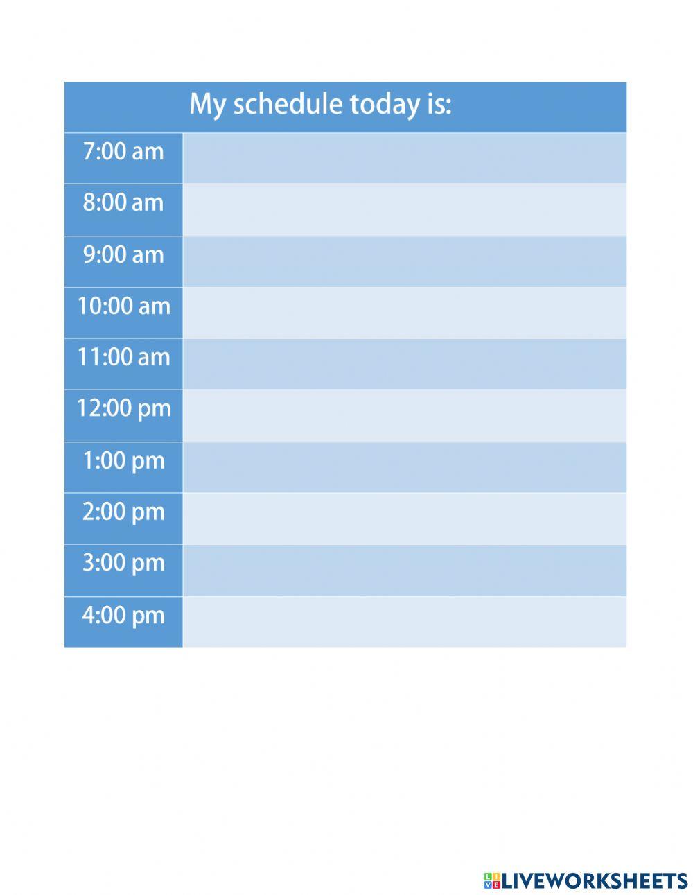 My Schedule Today