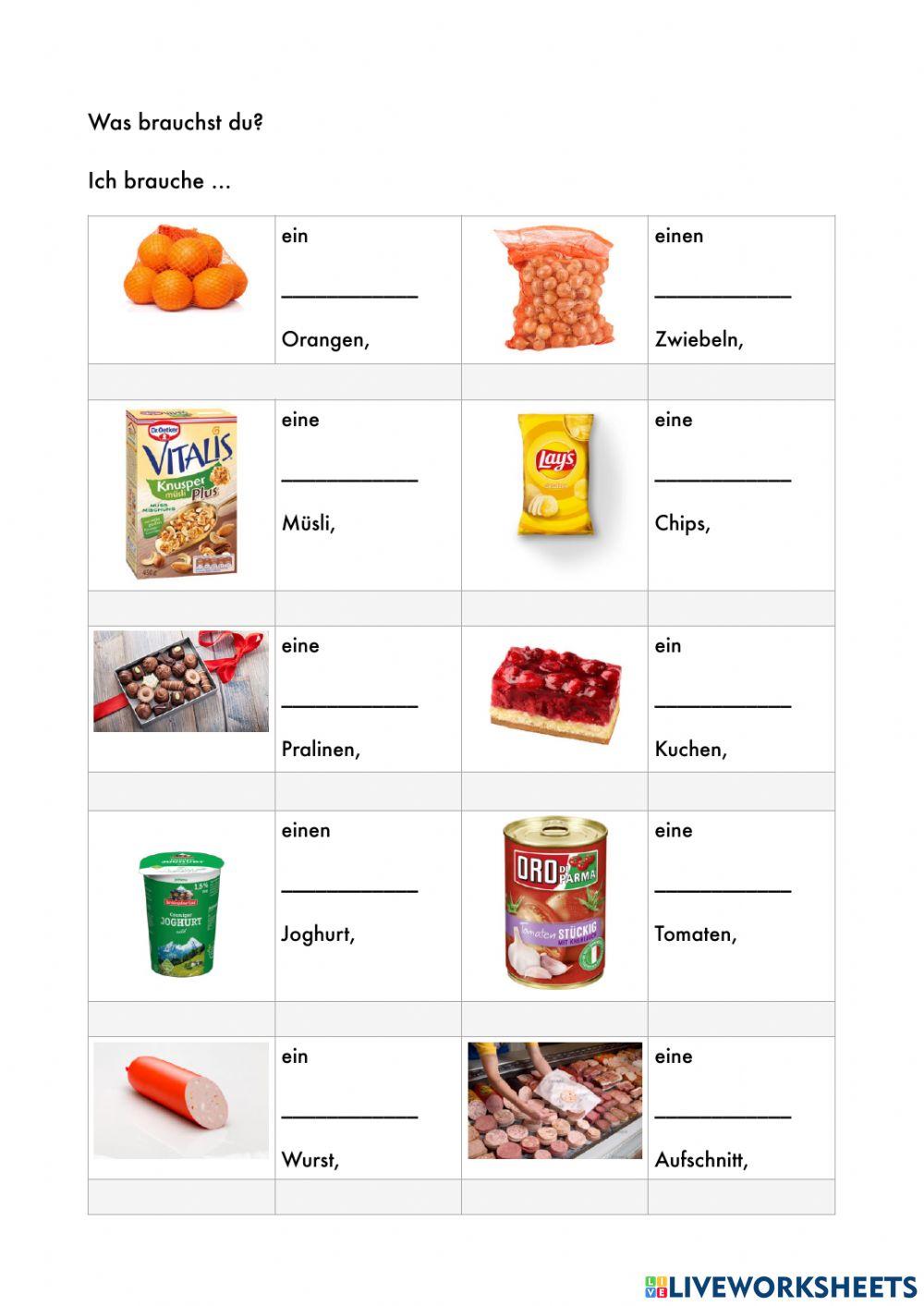 Mengenangaben und Verpackungen